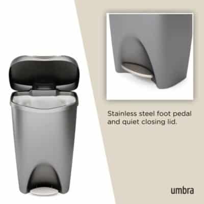 BRIM STEP ON SOFT CLOSE 50L/13 GALLON GARBAGE BIN - Image 2